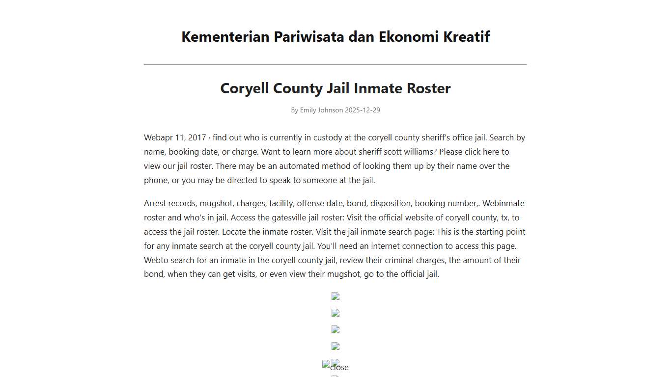 Coryell County Jail Inmate Roster - Kementerian Pariwisata dan Ekonomi Kreatif